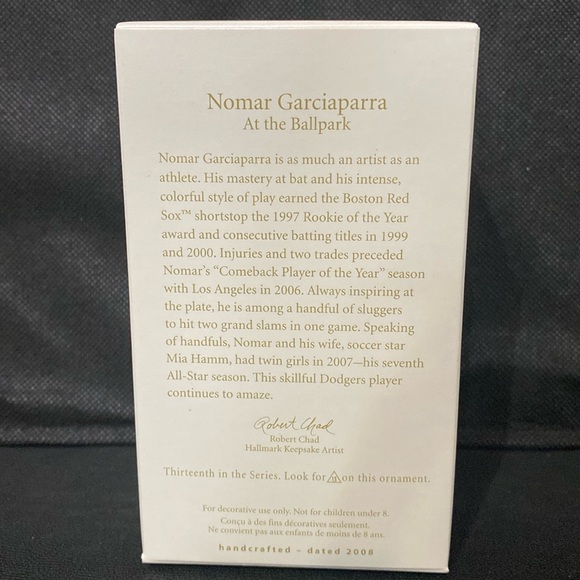 Nomar Garciaparra At the Ballpark 2008 Hallmark Ornament - Picture 2 of 6